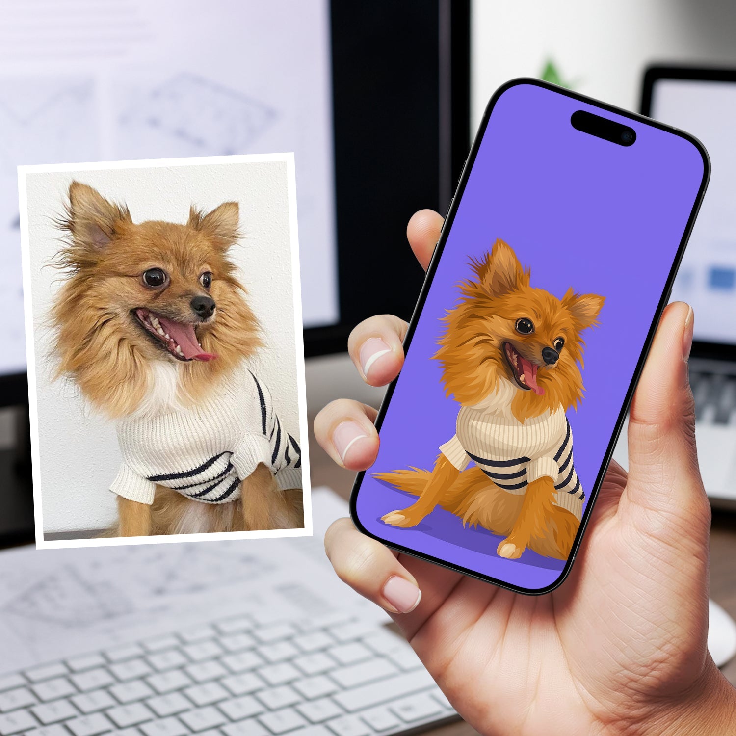 Ilustrowany wektorowy portret zwierzaka